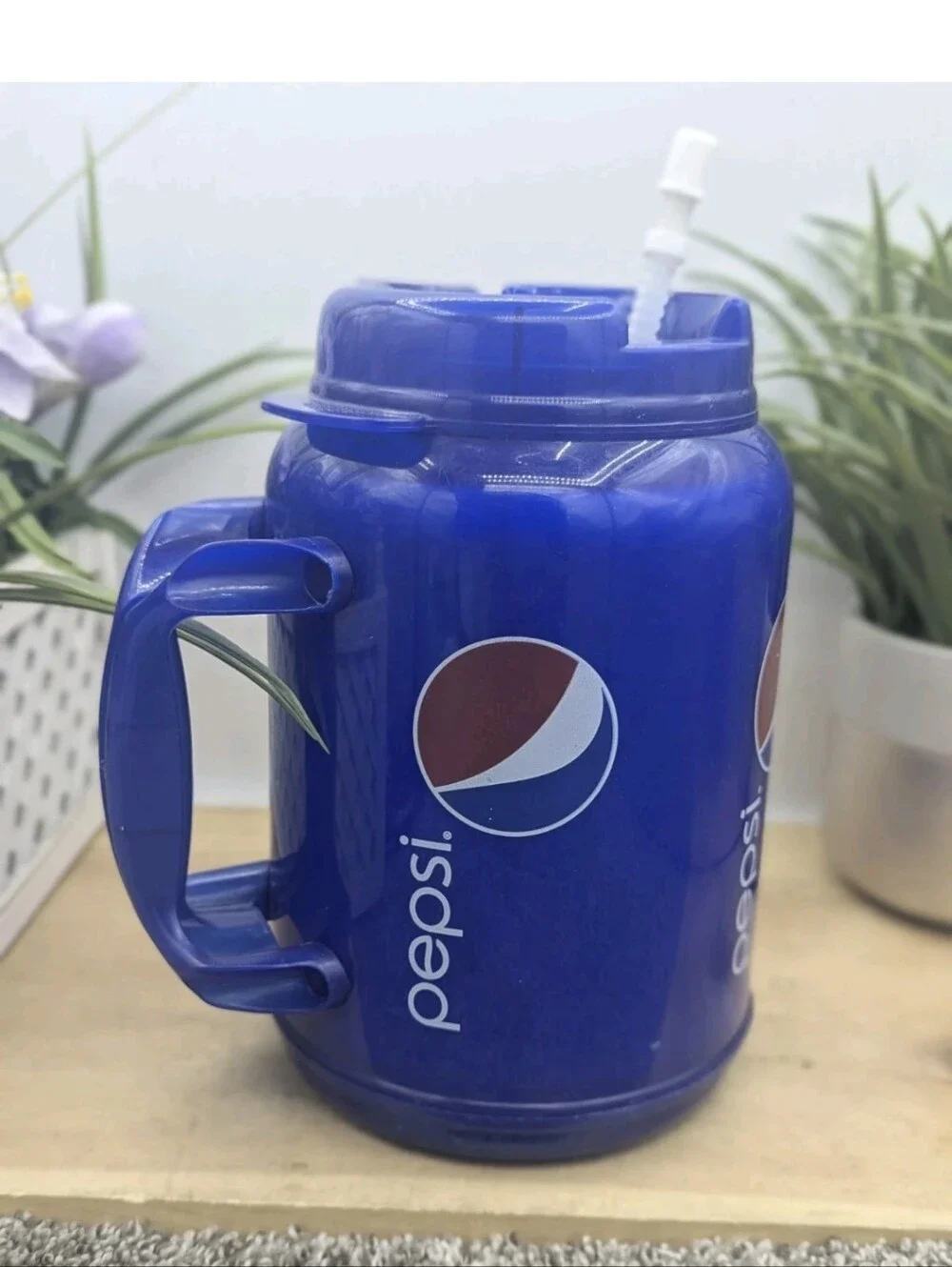 Vintage 70s/80s Whirley Coca Cola And Pepsi 64oz Travel Mug With Handle And Lid